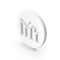 Business Performance Decline Chart Symbol White PNG & PSD Images