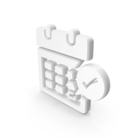 White Calendar With Check Mark Symbol PNG & PSD Images