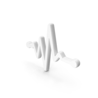 White Heart Beat Cardiogram Outline Symbol PNG & PSD Images