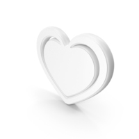 White Heart Symbol PNG & PSD Images