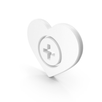 White Heart With Medical Plus Symbol PNG & PSD Images