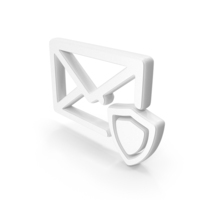 White Message Encryption Shield Symbol PNG & PSD Images
