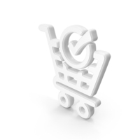 White Shopping Cart With Approved Symbol PNG & PSD Images