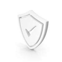 White Shield With A Check Mark Symbol PNG & PSD Images