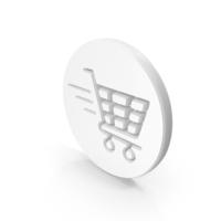 White Shopping Cart Fast Buy Symbol PNG & PSD Images