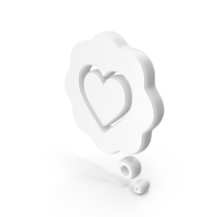 White Speech Bubble With Heart Symbol PNG & PSD Images