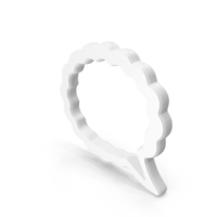 White Thought Bubble Outline Symbol PNG & PSD Images