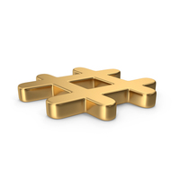 Gold Hash Tag PNG & PSD Images