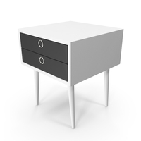 Modern Bedside Table White PNG & PSD Images