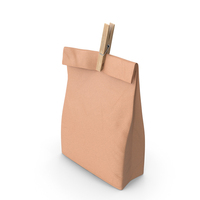 Paper Bag With Wood Clip PNG & PSD Images