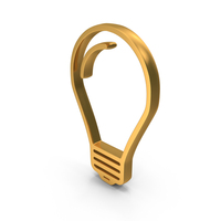 Out Line Fluorescent Bulb Icon Gold PNG & PSD Images