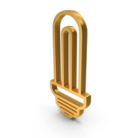 Out Line Bulb Icon Gold PNG & PSD Images