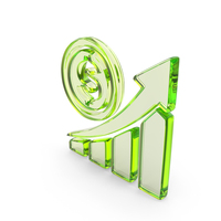 Business Growth Chart With Dollar Symbol Glass PNG & PSD Images