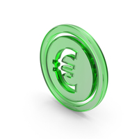 Euro Coin Symbol Glass PNG & PSD Images