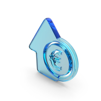 Euro Rate Rising Growth Arrow Symbol Glass PNG & PSD Images