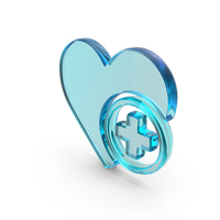 Heart Pulse Medical Symbol Glass PNG & PSD Images