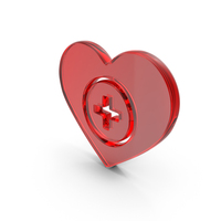 Heart With Medical Plus Symbol Glass PNG & PSD Images