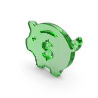 Piggy Bank With Dollar Money And Finance Symbol Glass PNG & PSD Images