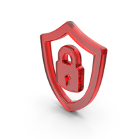 Red Glass Security Shield Symbol PNG & PSD Images