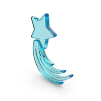 Blue Glass Shooting Star Symbol PNG & PSD Images
