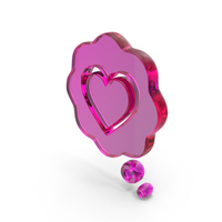 Speech Bubble With Heart Love Symbol Glass PNG & PSD Images