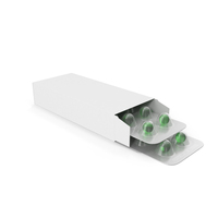 Green Pills In Box Packaging PNG & PSD Images