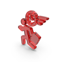 Red Glass Businessman In Hurry For Work Symbol PNG & PSD Images