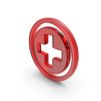 Red Glass Circular Plus Symbol PNG & PSD Images