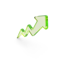 Green Glass Growth Arrow Symbol PNG & PSD Images