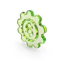 Green Glass Dollar Gear Revenue Symbol PNG & PSD Images