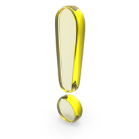 Yellow Glass Exclamation Mark Symbol PNG & PSD Images
