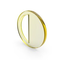 Yellow Glass Half Circle Symbol PNG & PSD Images