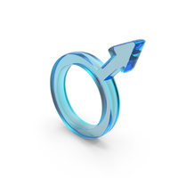 Blue Glass Mars Astrological Symbol PNG & PSD Images