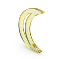 Yellow Glass Moon Outline Astrological Symbol PNG & PSD Images
