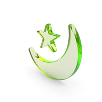 Moon with Star Symbol Glass PNG & PSD Images
