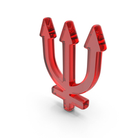 Red Glass Neptune Astrological Symbol PNG & PSD Images