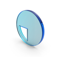 Blue Glass Quarter Circle Symbol PNG & PSD Images