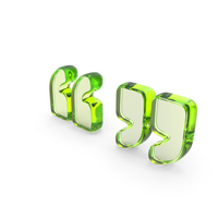 Green Glass Quotation Mark Symbol PNG & PSD Images