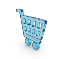 Blue Glass Shopping Cart Symbol PNG & PSD Images