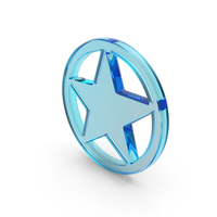 Blue Glass Star Circular Badge Symbol PNG & PSD Images