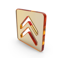 Orange Glass Up Arrow Symbol PNG & PSD Images