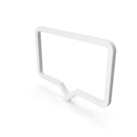 White Speech Bubble Outline Symbol PNG & PSD Images