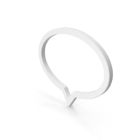 White Speech Bubble Outline Symbol PNG & PSD Images