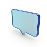 Blue Glass Speech Bubble Symbol PNG & PSD Images