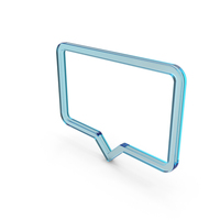 Blue Glass Speech Bubble Outline Symbol PNG & PSD Images