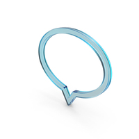 Blue Glass Speech Bubble Outline Symbol PNG & PSD Images