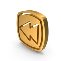 Gold Fast Backward Symbol PNG & PSD Images