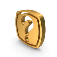 Gold Square Question Mark Symbol PNG & PSD Images