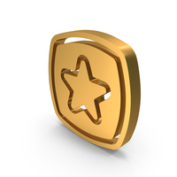 Gold Square Star Favourite Symbol PNG & PSD Images