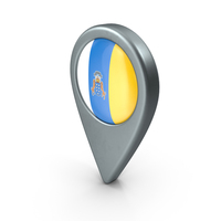 Canary Islands Location With Flag PNG & PSD Images
